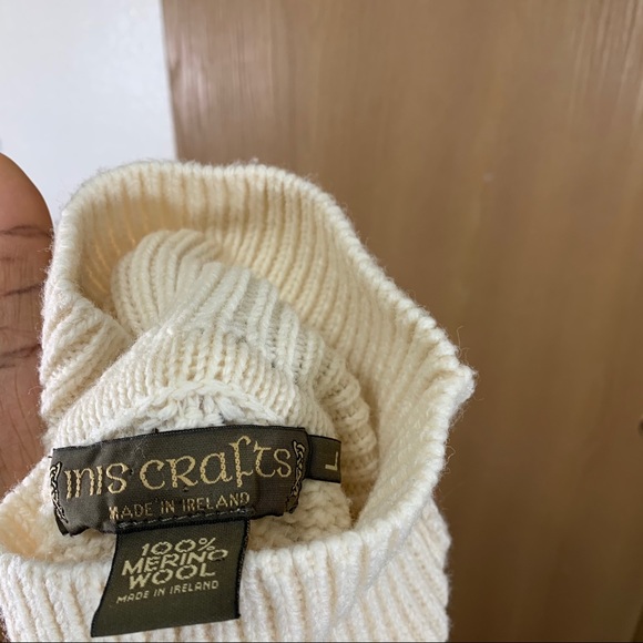 Inis Crafts Merino Turtleneck CableKnit Sweater - Picture 6 of 7